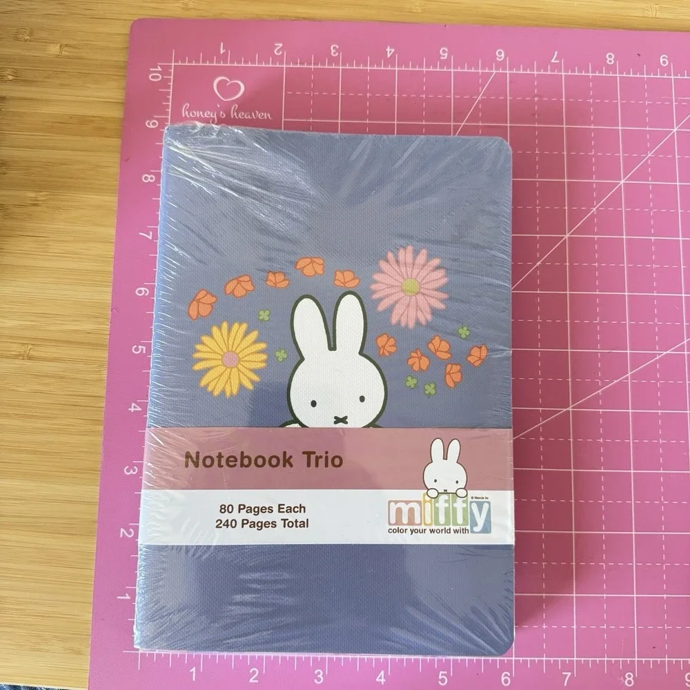 NEW Miffy Pink Green Floral Notebooks Trio 3 Pack Journals 80 Lined Pages Each